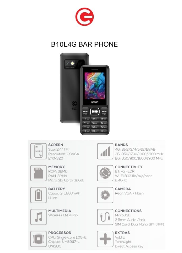 Logic - B10L4G Bar Phone