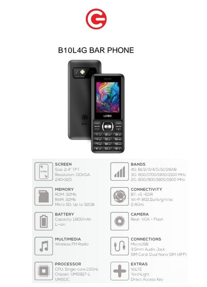 Logic - B10L4G Bar Phone