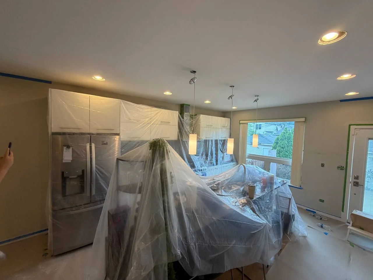 Interior protected for painting