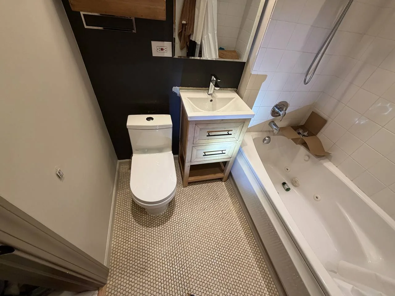 Bathroom ready after repair work